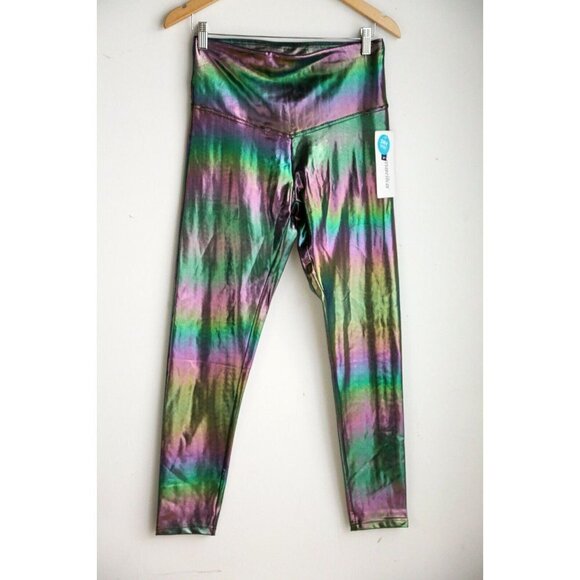 NWT MArika Colourful Iridescent High Waist Leggings L - Picture 1 of 8